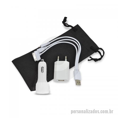 Kit Carregador De Celular Personalizado Tec Kit Com Adaptadores